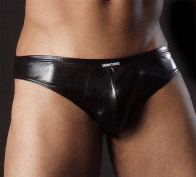 Men Faux Leather Underwear G String- Large