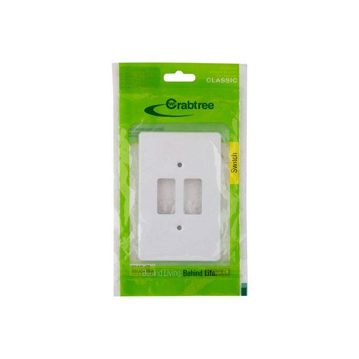 Crabtree Classic White 2-Lever Light Switch Cover Plate 2x4