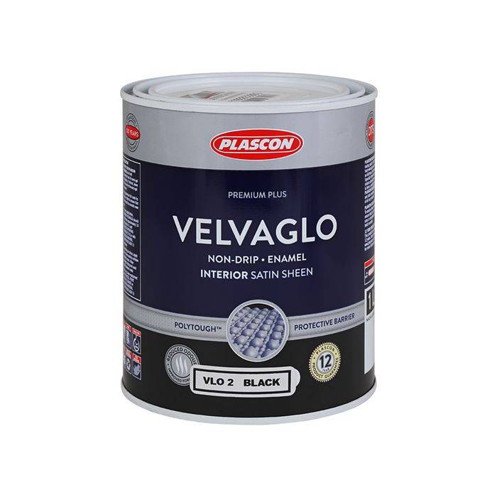 Plascon Velvaglo Non-Drip Enamel Black 1L