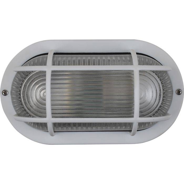 Eurolux White Rectangular Bulkhead Fitting With Grid