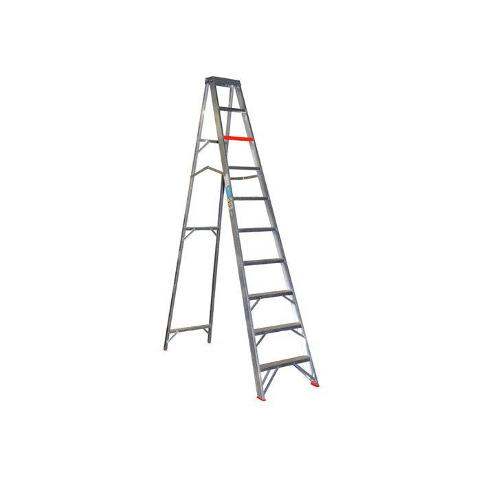 Castor & Ladder Aluminium A-Frame Commercial Step Ladder 3m