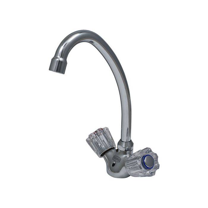 Icon Red Chrome Plated Aries Deck Type Sink Mixer