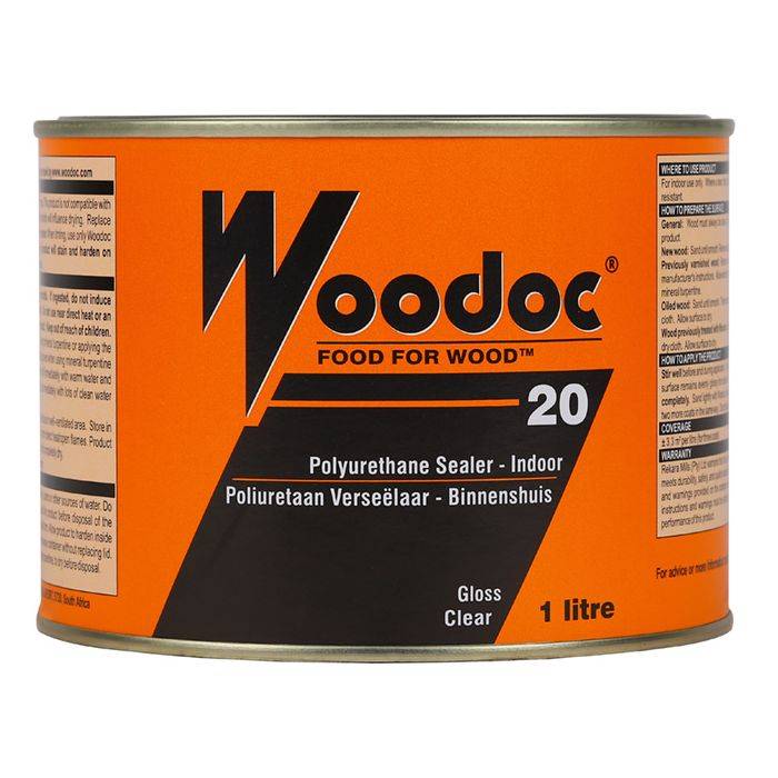 Woodoc 20 Interior Gloss Polyurethane Sealer Clear 1L