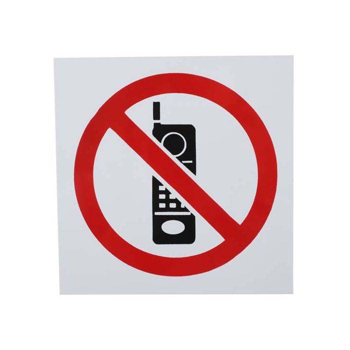Plastic No Cellphone Sign 150 x 150mm