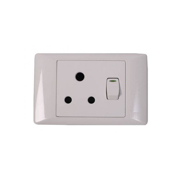 CBI White Horizontal Single RSA Wall Socket 2x4