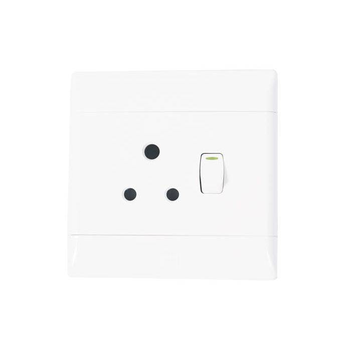 CBI White Single RSA Wall Socket 4x4