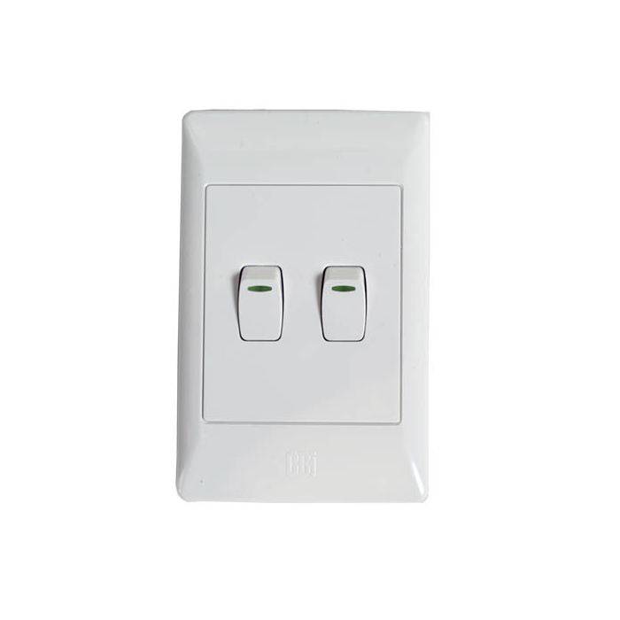 CBI White 2-Lever 1-Way Light Switch 2x4