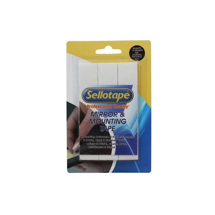 Sellotape Mirror & Mounting Tape Strips - 12 Pack
