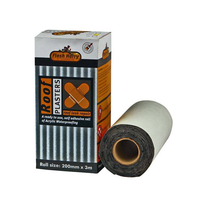 Flash Harry Roof Plasters Black 200mm x 3m