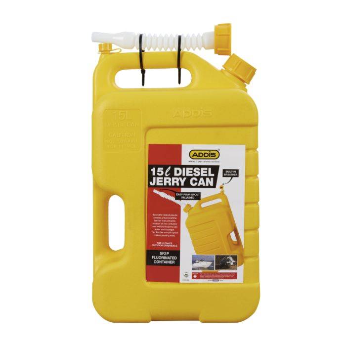 Addis Yellow Plastic Diesel Jerry Can 15L