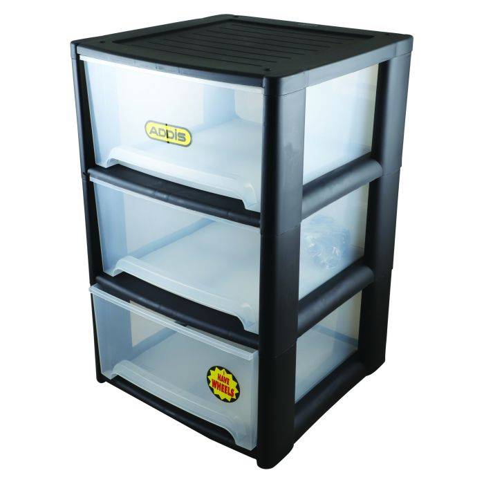Addis Black and Clear Drawer Storage Box