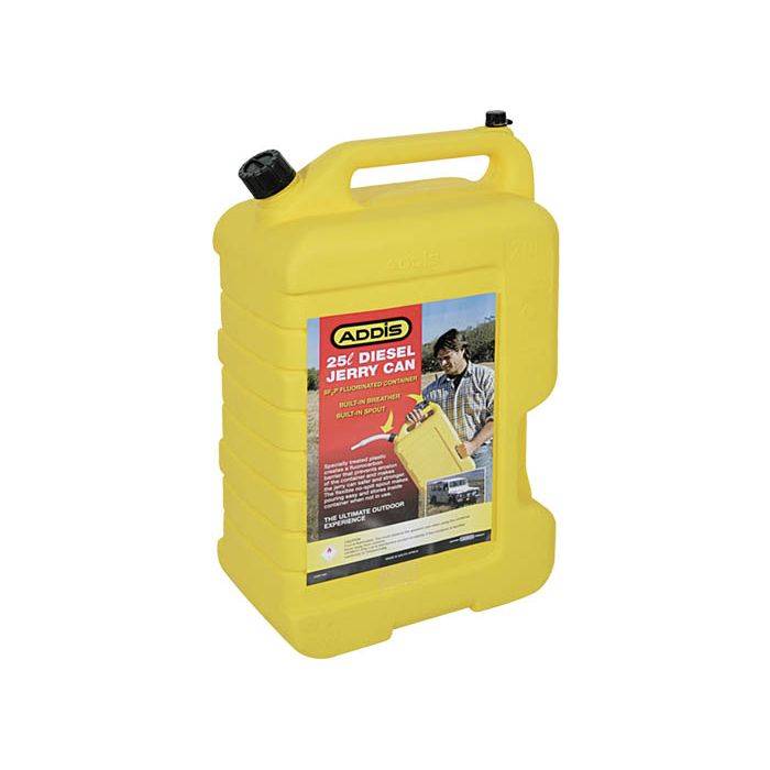 Addis Yellow Plastic Diesel Jerry Can 25L
