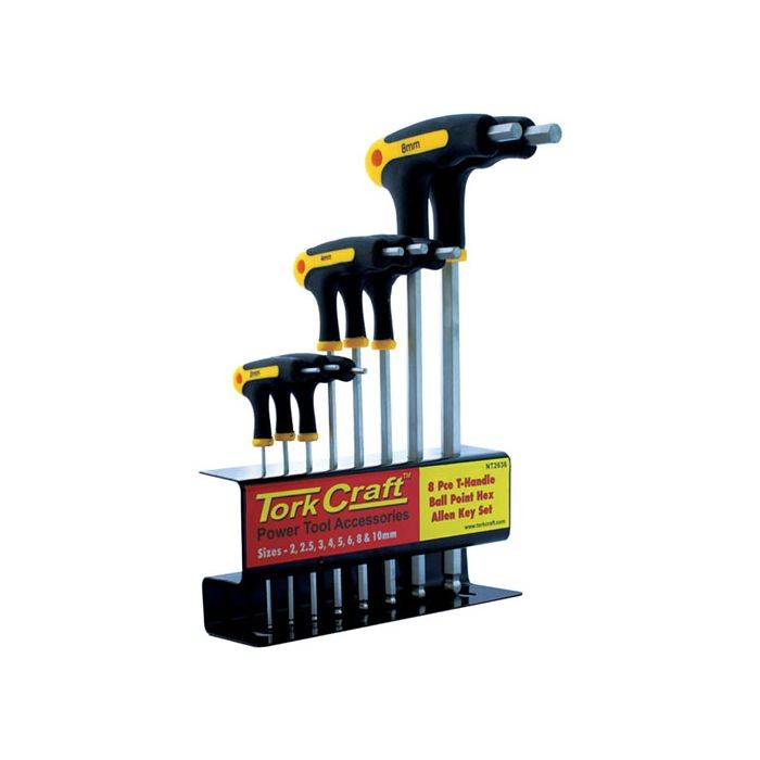 Tork Craft 8 Piece Ball Point Allen Key With Handles Set