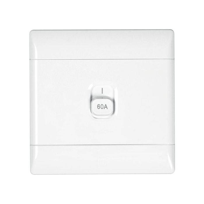 CBI White 2-Pole 60A Stove Isolator Switch 4x4