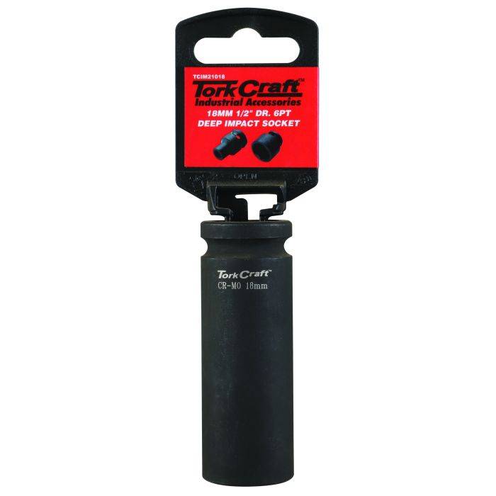 Tork Craft 1/2" Drive 6 Point Deep Tube Socket 18mm