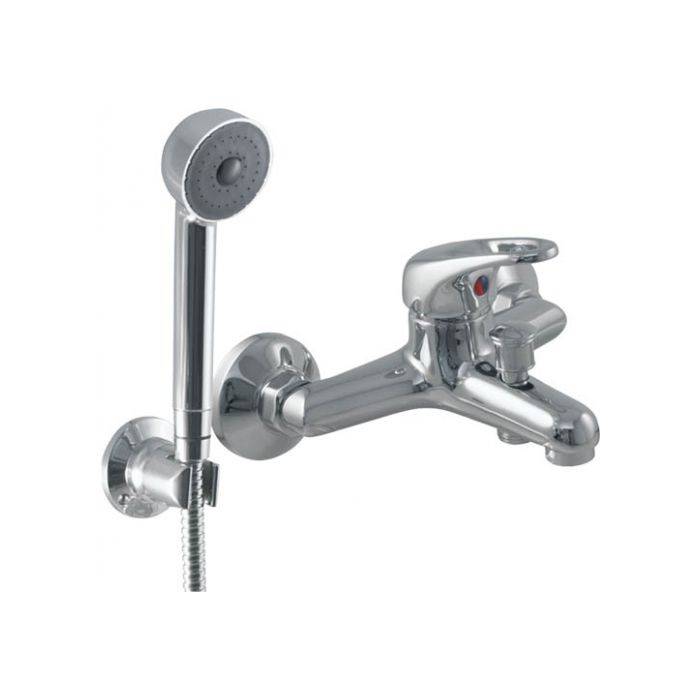 Icon Red Chrome Plated Pisces Loop Bath Mixer With Hand Shower