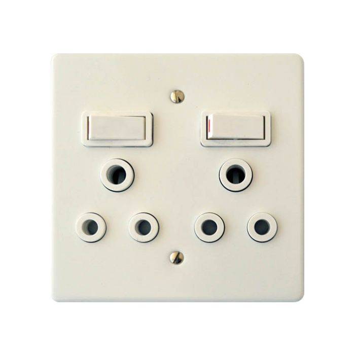 Crabtree Classic White Double RSA Wall Socket 4x4