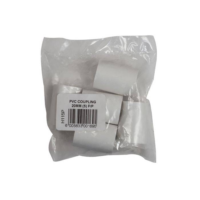 PVC Conduit Couplings 20mm - 5 Pack