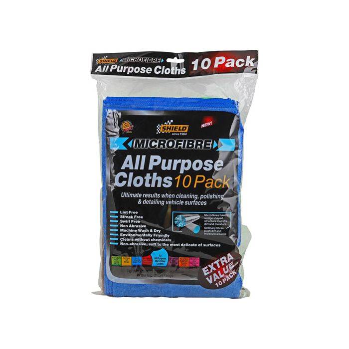 Shield All Purpose Microfibre Cloths - 10 Pack