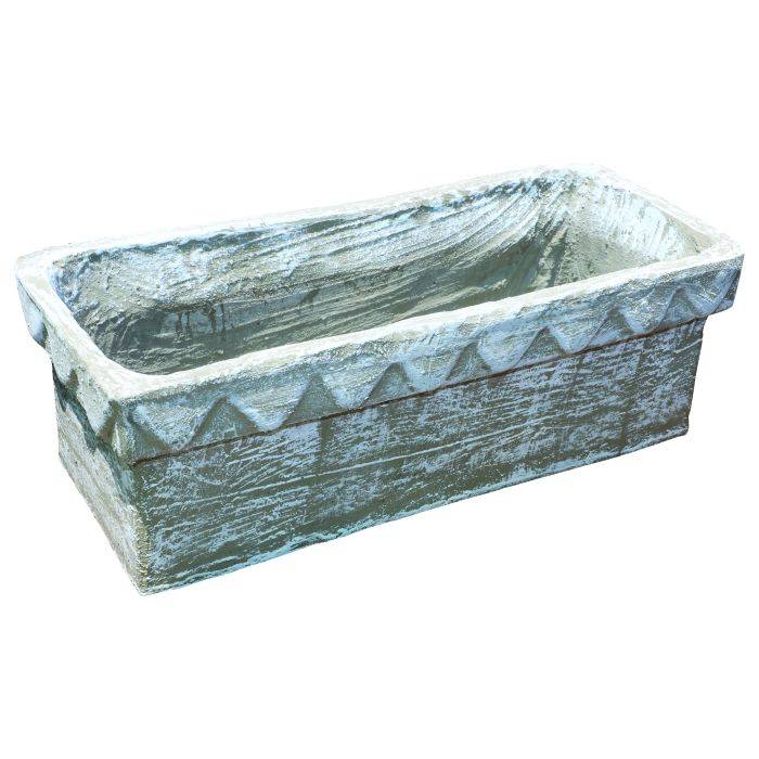 Window Box Cement Pot White Brush 600mm