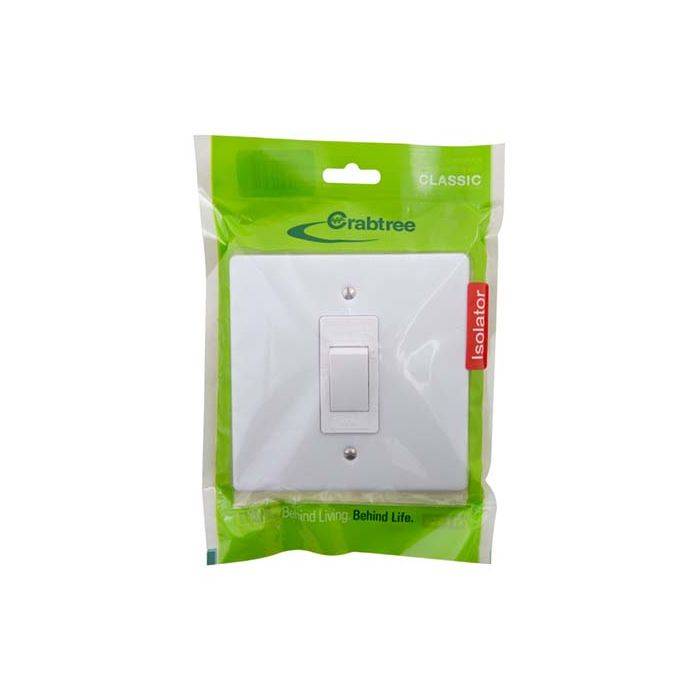 Crabtree Classic White 60A Stove Isolator Switch 4x4