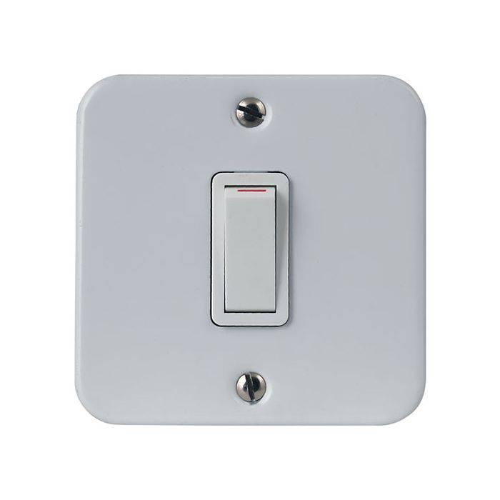 Crabtree Industrial White 1-Lever 1-Way Surface Light Switch 75 x 75mm