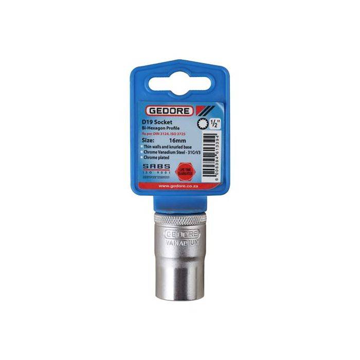 Gedore Blue 1/2" Bi-Hex Socket 16mm