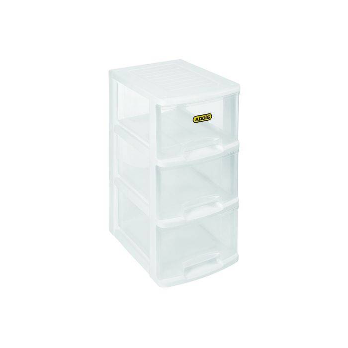 Addis White 3 Drawer Slimline Storage Unit