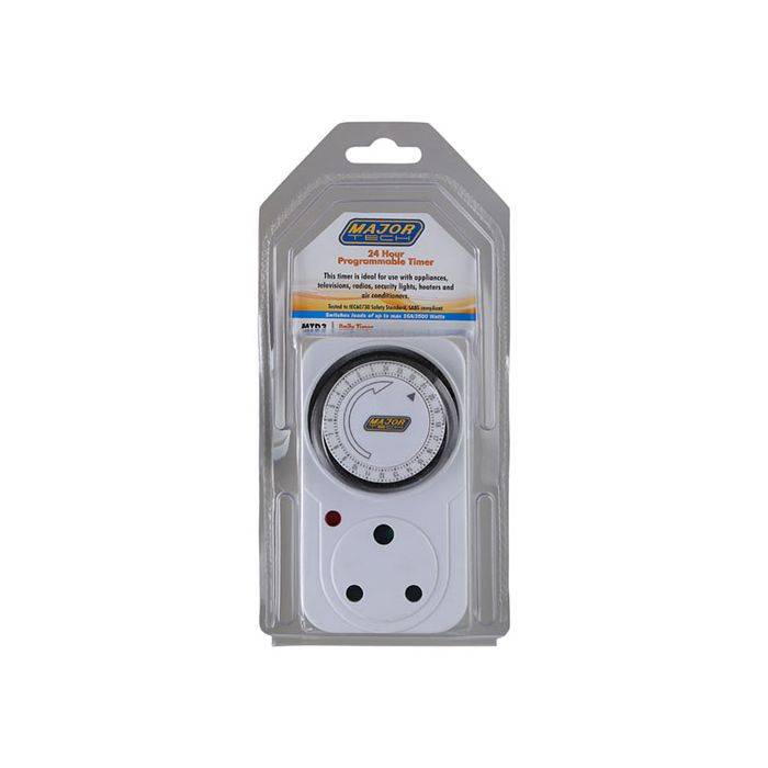 Major Tech 24 Hour Analogue Plug Timer