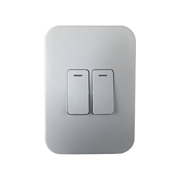 Veti White 2-Lever 1-Way Light Switch 2x4
