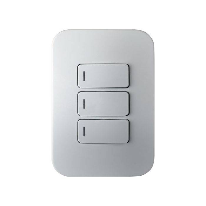 Veti White 3-Lever 1-Way Light Switch 2x4