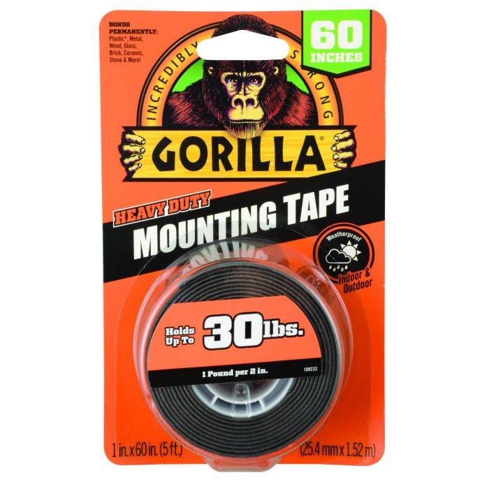 Gorilla Black Heavy Duty Mounting Tape 25.4mm x 1.52m