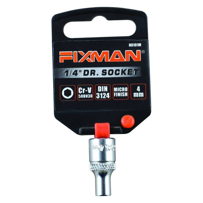 Fixman 1/4" Drive Hex Socket 4mm