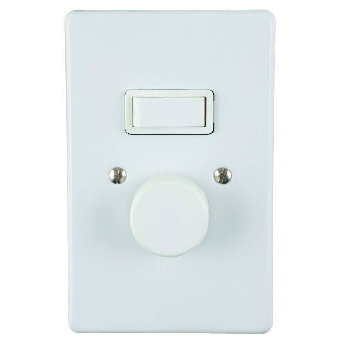 Crabtree Classic White 2-Lever With Rotary Dimmer Light Switch 500W 2x4