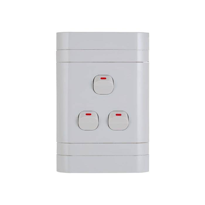 Lesco White 3-Lever 1-Way Light Switch 2x4