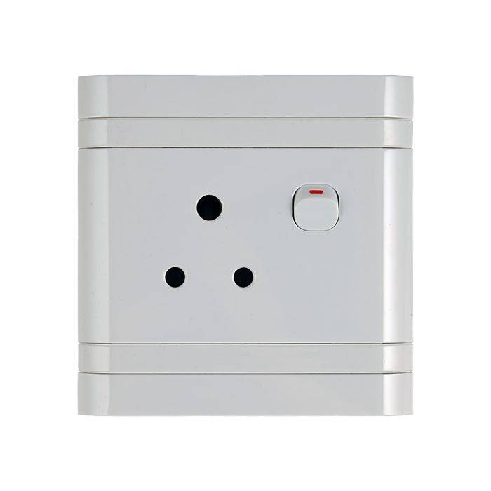 Lesco White Single RSA Wall Socket 4x4