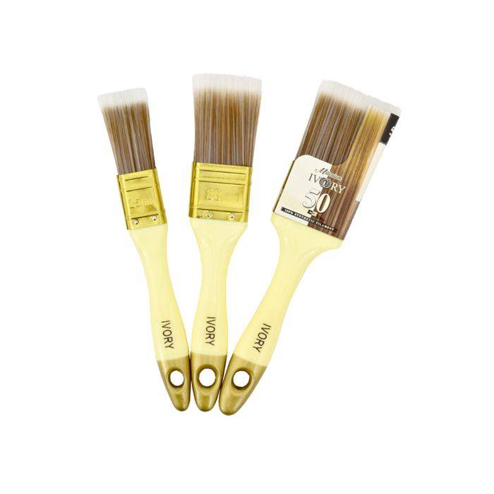 Academy Brushware Ivory 3 Piece Paint Brush Set - 25/38/50mm