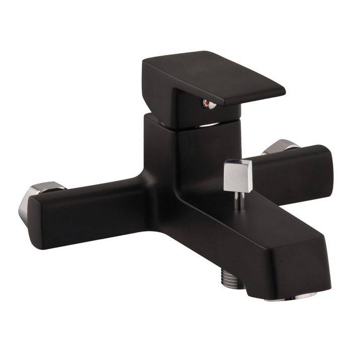 Icon Red Black Studio Bath Mixer With Hand Shower