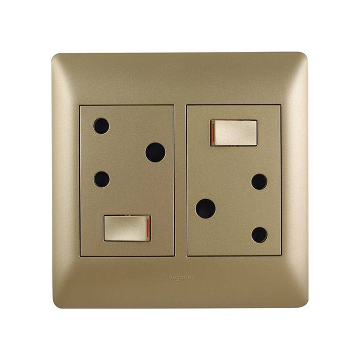 Legrand Ysalis Champagne Double RSA Wall Socket 4x4