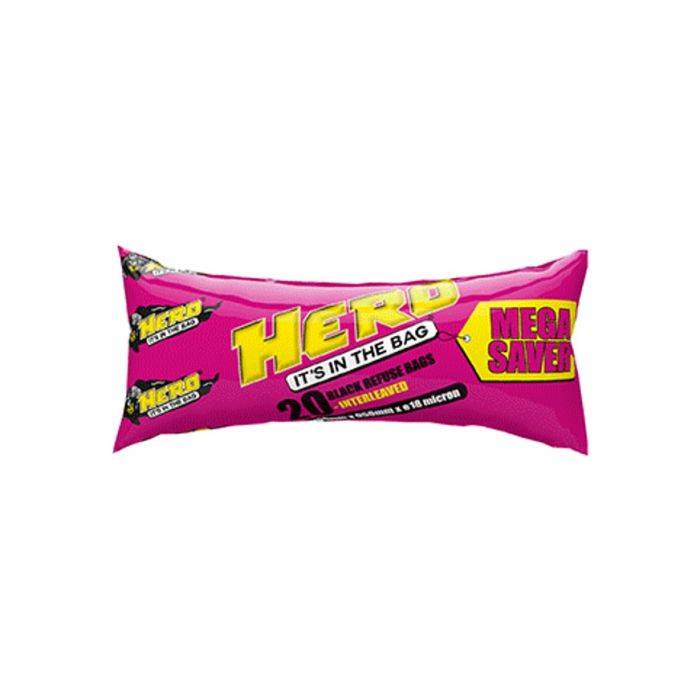 Hero Mega Saver Drawstring Refuse Bags 750 x 950mm - 20 Pack