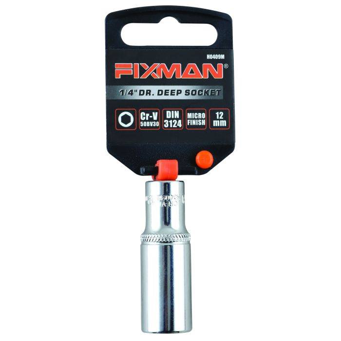 Fixman 1/4" Drive Dr. Deep Socket 12mm