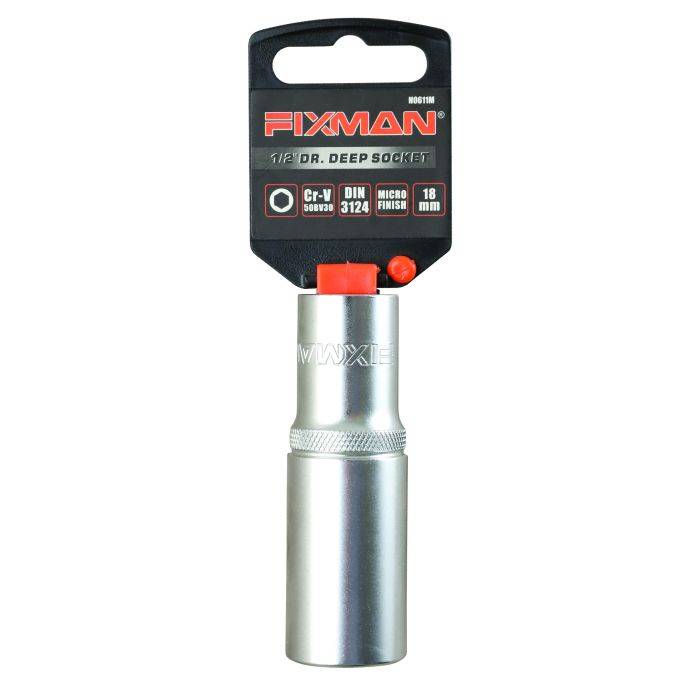 Fixman 1/2" Drive Dr. Deep Socket 18mm