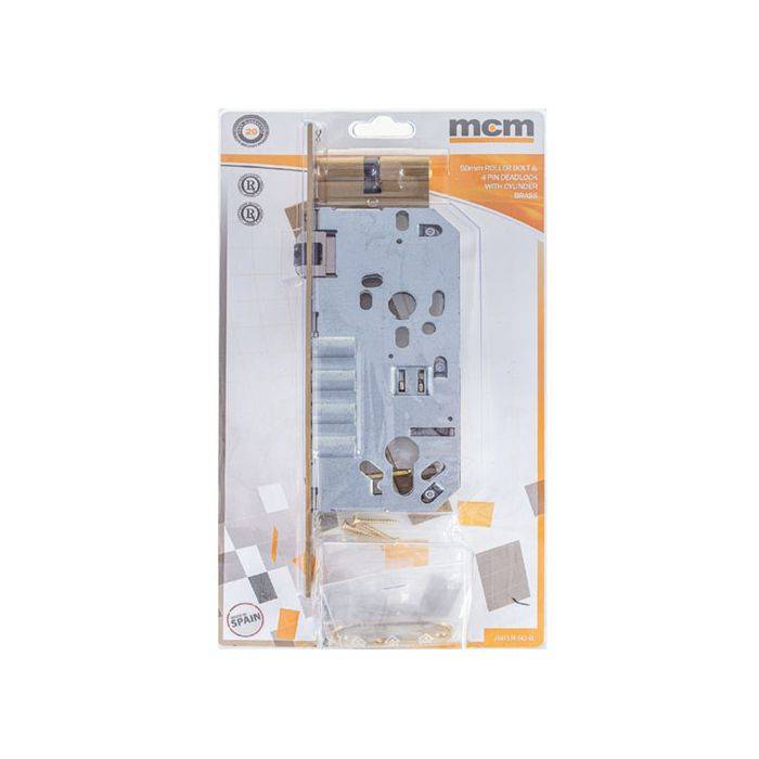MCM Brass 4-Pin Deadlock & Roller Bolt 50mm