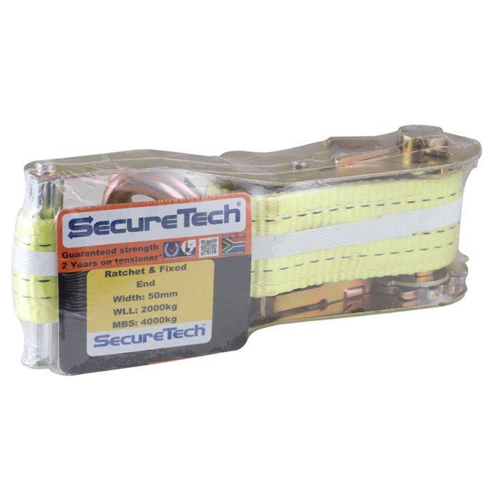SecureTech Heavy Duty Ratchet Strap With J-Hook 50mm x 500mm