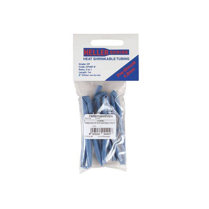 HellermannTyton Blue Heat Shrink 4.8mm x 1m