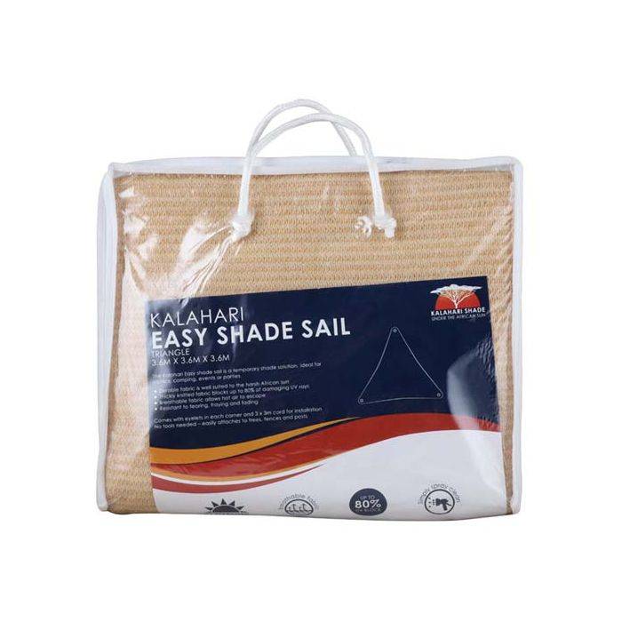 Kalahari 3.6m Triangle Sand Easy Shade Sail