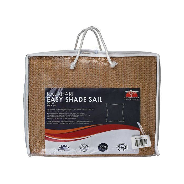 Kalahari Sand Shade Sail Square 3 x 3m