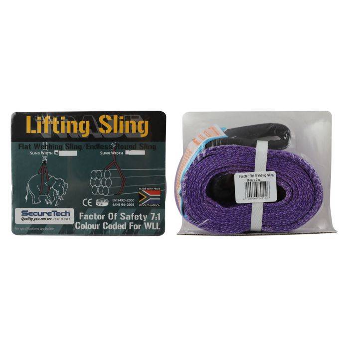 SecureTech 1 Ton Flat Webbing Sling 2m
