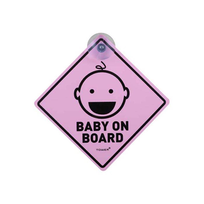 Tower Pink Baby On Board Sign