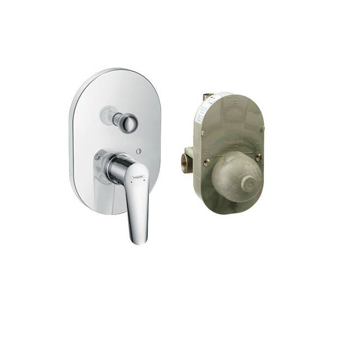 Hansgrohe Logis E Chrome Concealed Single Lever Bath Mixer Set